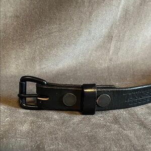 Black Leather Men's Belt with Black Hardware